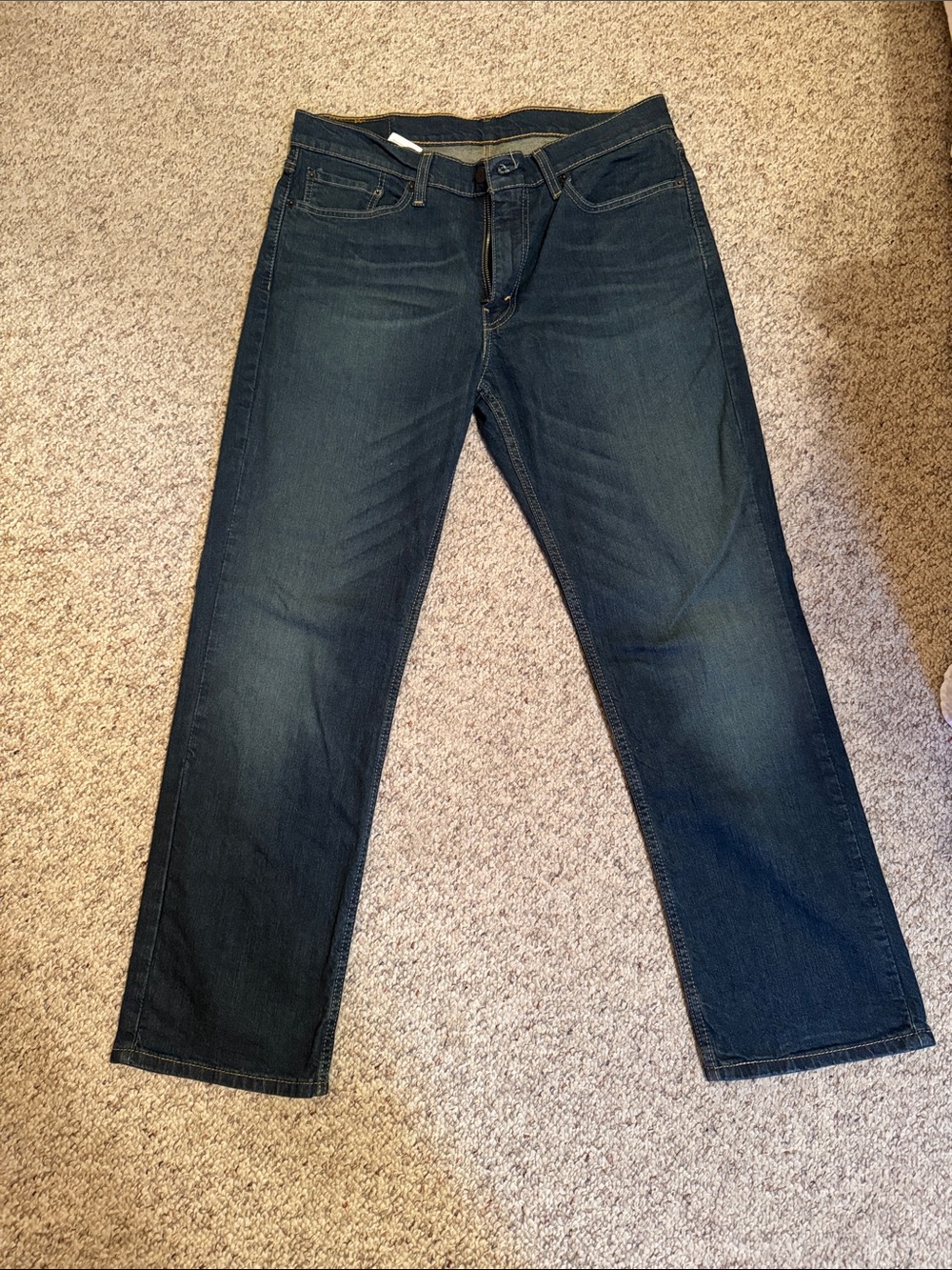 Men's Dark Blue Straight-Leg Jeans